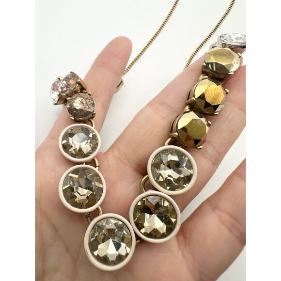 J.Crew gold tone mixed brulee Necklace 26” - Picture 3 of 6